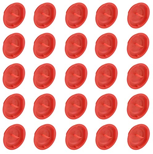 Meister Signaldeckel - Geeignet für Ø 60 mm Unterputzdosen - 25 Stück - Rote Signalfarbe für ein schnelles Auffinden - Schutz des Doseninneren / Dosendeckel für Gerätedosen / Putzdeckel / 7460610 von Meister