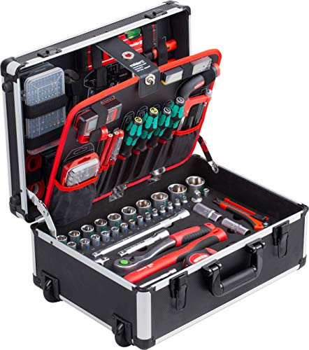 Meister Werkzeugtrolley 238-teilig - Mit Qualitätswerkzeug von Knipex & Wera - Teleskophandgriff / Profi Werkzeugkoffer befüllt / Werkzeugkiste fahrbar auf Rollen / Werkzeugbox / 8973770 Meister Werkzeugtrolley 238-teilig - Mit Qualitätswerkzeug von Knipex & Wera - Teleskophandgriff / Profi Werkzeugkoffer befüllt / Werkzeugkiste fahrbar auf Rollen / Werkzeugbox / 8973770 von Meister