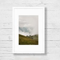 Fotografie Berge Im Nebel | 21x30cm/Fotodruck Wanddeko Alpen Landschaftsfotografie von MelWenzlPhotography