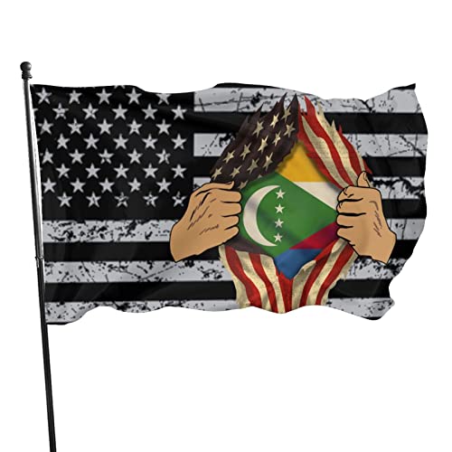 Komoren-Flagge, Blood Inside Me-Flagge, 90 x 150 cm, lebendige Farben und UV-beständige Wandflaggen, Banner für den Innen- und Außenbereich von Melbrakin