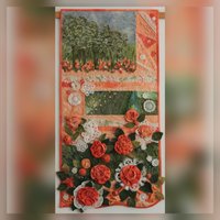 In Memoriam Of My Grandmother Beautiful Floral Roses Wall Quilt, Patchwork Artwork, Decor, Hanging, Home Special Design von MeliPatch