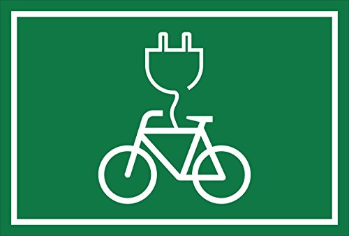 Melis-Folienwerkstatt Schild - E-Bike Lade-Station - 15x10cm | Bohrlöcher | 3mm Hartschaum – S00050-075-G -20 Varianten von Melis-Folienwerkstatt