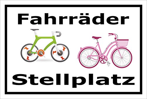 Melis-Folienwerkstatt Schild - Fahrräder Stellplatz - 45x30cm | | Bohrlöcher | 3mm Aluverbund – S00050-053-A -20 Varianten von Melis-Folienwerkstatt