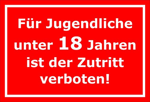 Melis-Folienwerkstatt Schild - Jugendliche unter 18-45x30cm | Bohrlöcher | 3mm Aluverbund – S00080-127-D 20 VAR Melis-Folienwerkstatt Schild - Jugendliche unter 18-45x30cm | Bohrlöcher | 3mm Aluverbund – S00080-127-D 20 VAR von Melis-Folienwerkstatt