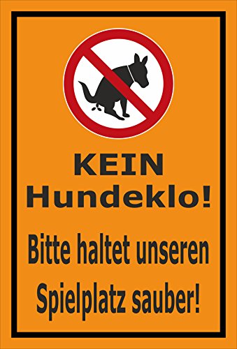 Melis-Folienwerkstatt Schild - Kein Hundeklo Spielplatz - 15x10cm - Bohrlöcher - 3mm Hartschaum – 20 VAR S00187-013-E von Melis-Folienwerkstatt