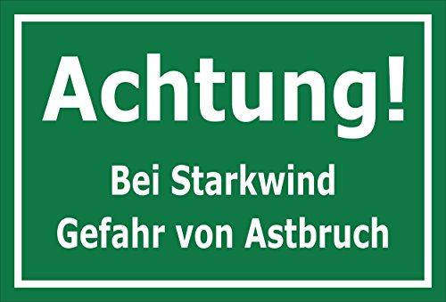 Melis-Folienwerkstatt Schild Starkwind - Astbruch - 15x10cm - 3mm Aluverbund – 20 VAR S00359-071-E von Melis-Folienwerkstatt