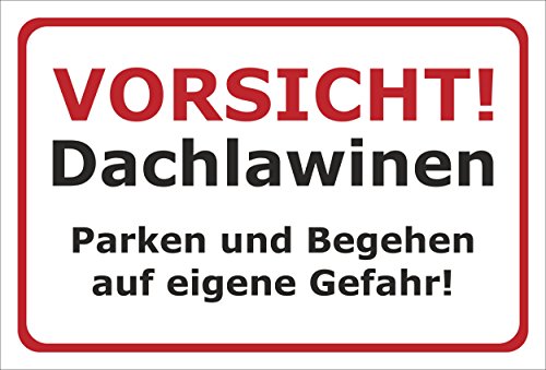 Melis-Folienwerkstatt Schild Vorsicht Dachlawinen - 15x10cm - Bohrlöcher - 3mm Aluverbund – 20 VAR S00018-008-B von Melis-Folienwerkstatt