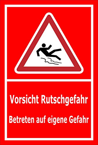 Melis-Folienwerkstatt Schild Vorsicht Rutschgefahr - 30x20cm - 3mm Aluverbund – 20 VAR S00018-133-D von Melis-Folienwerkstatt