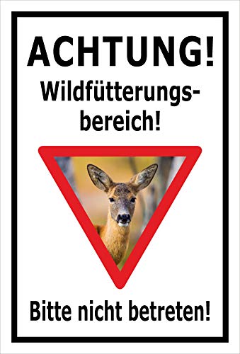 Melis-Folienwerkstatt Schild Wildfütterungs-Bereich - 30x20cm - 3mm Aluverbund – 20 VAR S00359-189-A von Melis-Folienwerkstatt