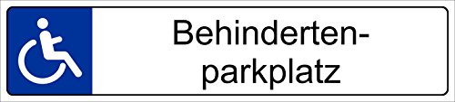 Parkplatzschild 52x11cm Schild Parkplatz Rollstuhlfahrer Nummernschild Kennzeichen – Behindertenparkplatz – S19e von Melis-Folienwerkstatt