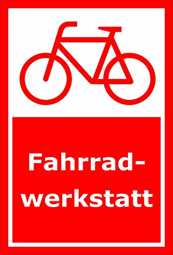 Schild - Fahrrad-Werkstatt - 30x20cm | 3mm Hartschaum – S00050-054-D -20 Varianten von Melis-Folienwerkstatt