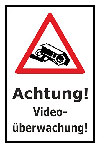 Video-Überwachung Schild – Achtung! Videoüberwachung! - 15x10cm mit Bohrlöchern | stabile 3mm starke Aluminiumverbundplatte – S00349-025-A – Kamera-Überwachung +++ in 20 Varianten erhältlich von Melis Folienwerkstatt