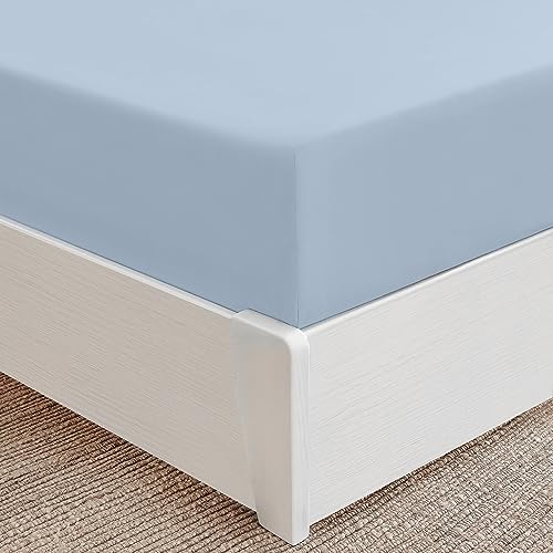 Mellanni Spannbettlaken 90x200cm Boxspringbett - Mikrofaser Spannbetttuch - Spannleintuch Bis 30cm Matratzenhöhe - Weich, Knitterfrei, Rundum Elastisch - (90x200 cm, Blaue Hortensie) von Mellanni