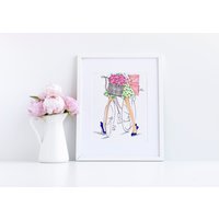 Kunstdruck Stilettos & Fahrrad | Modeillustration L Modeskizzendruck Wohndekoration Geschenk Für Sie Von Melsy's Illustrations von MelsysIllustrations