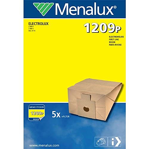 Menalux 1209 P / 5 Staubbeutel/Papier/Electrolux / 908E /908S / MIO 911E / Electrohelios/ES 908 / Hugin / 908 Elect / 911 / Paris-Rhone/A 224 /A 234E von Menalux