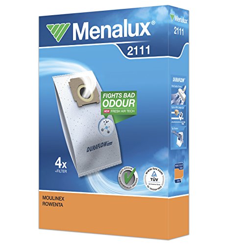 Menalux 2111 4 Staubsaugerbeutel Synthetik Duraflow für Moulinex/Rowenta, für Rowenta RO 24…, RO 26.., RO 52.. von Menalux