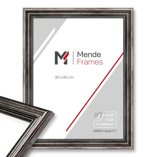 Mende Frames Bilderrahmen Antik 30x42cm DIN A3 I Farbe: Metall I Holzbilderrahmen I Fotorahmen I Barock Bilderrahmen Metall I Made in Germany I V450 von Mende Frames