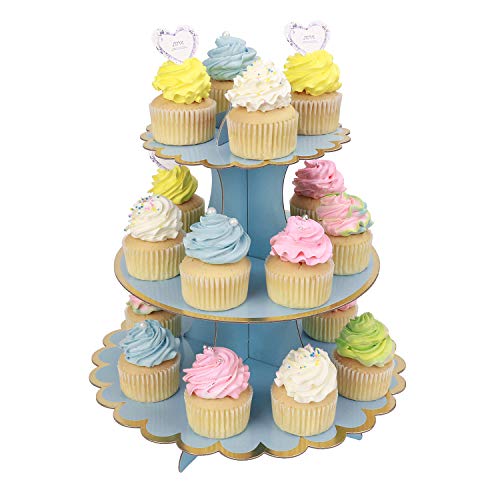 MengH-SHOP Tortenständer 3 Etagen Cupcake Ständer Muffin Ständer aus Karton für Hochzeit Party Geburtstag Baby Duschen Kuchen Dessert Torten Etagere von MengH-SHOP