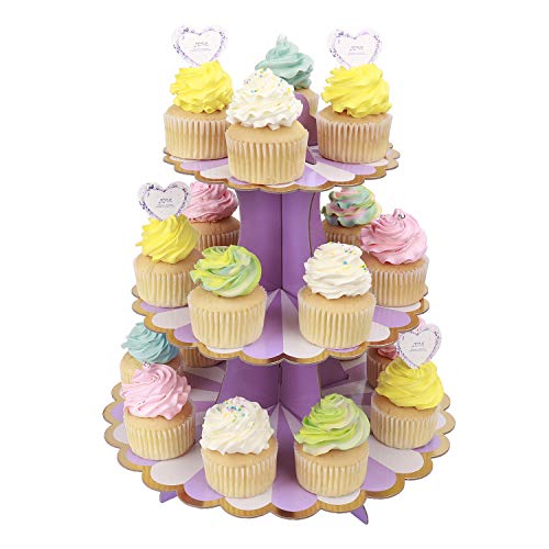 MengH-SHOP Tortenständer 3 Etagen Cupcake Ständer Muffin Ständer aus Karton für Hochzeit Party Geburtstag Baby Duschen Kuchen Dessert Torten Etagere von MengH-SHOP