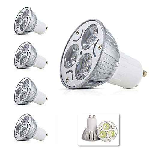 Mengjay 4 Stück GU10 LED Glühlampen Lampe 3W, High Power LED Strahler Leuchtmittel LED Leuchtmittel in Beleuchtung, Super Bright LED Spot Lampen, 250–300LM, Kaltweiß von Mengjay