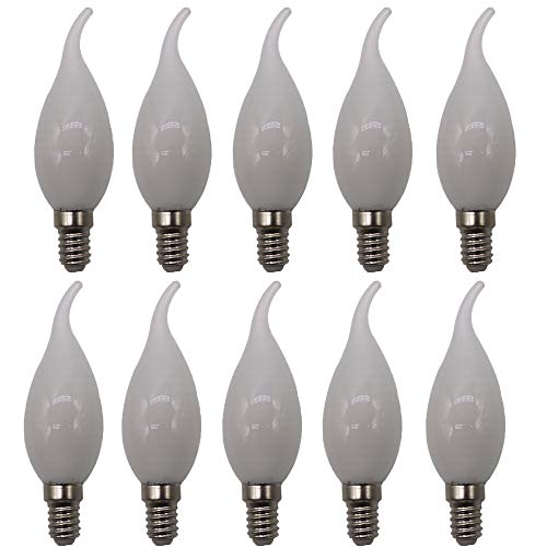 Mengjay 10Pcs Pack 5W E14 LED Kerze Lampe für Kronleuchter, E14 Glühfaden Retrofit Classic, ersetzt 50W Glühlampe, Kaltweiß 6000K Energiesparlampe, Glas, 360° Abstrahlwinkel von Mengjay