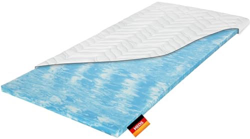 Meos® Gel-Schaum Topper 140x200cm für Matratzen & Boxspringbett - Made in Germany - hohes RG 50 - Bezug bis 60°C waschbar - Matratzenauflage (140 x 200 cm) Weiß von Meos