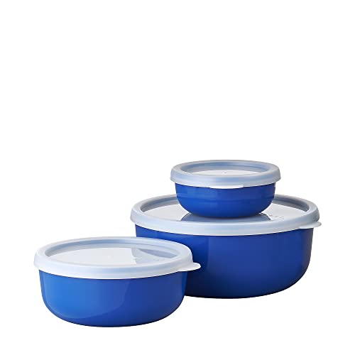 Mepal – Aufbewahrungsbox 3-teiliges Set Lumina – Frischhaltedosen mit Deckel für Kühlschrank, Gefrierschrank, Dampfgarer & Mikrowelle – 250 ml, 750 ml & 1500 ml – Vivid blue von Mepal