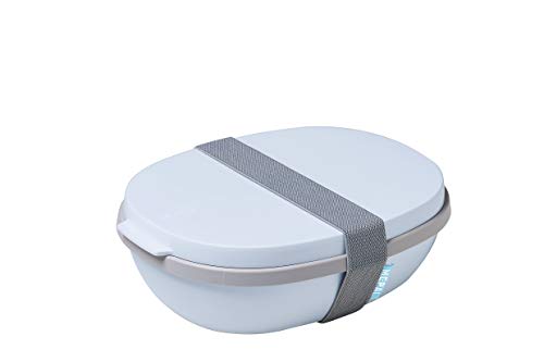 Mepal - Lunchbox Ellipse Duo - Meal Prep Box für Erwachsene & Salatbox zum Mitnehmen - Brotdose für ein gesundes Mittagessen - Ideal für Sandwiches & Salate - 825 ml + 600 ml - '22 Nordic Blue von Mepal