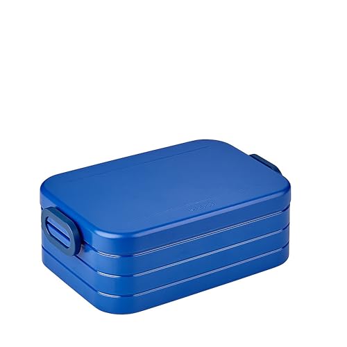 Mepal Brotdose Midi – Brotdose To Go - Lunchbox für 2 Sandwiches oder 4 Brotscheiben - Meal Prep Box - Brotdose Erwachsene - Essenbox mit Unterteilung - Vivid blue von Mepal