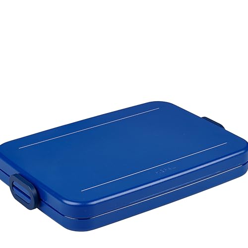 Mepal Brotdose Flat – Brotdose To Go - Lunchbox für 2 Sandwiches oder 4 Brotscheiben - Meal Prep Box - Brotdose Erwachsene - Essenbox mit Unterteilung - Vivid blue von Mepal