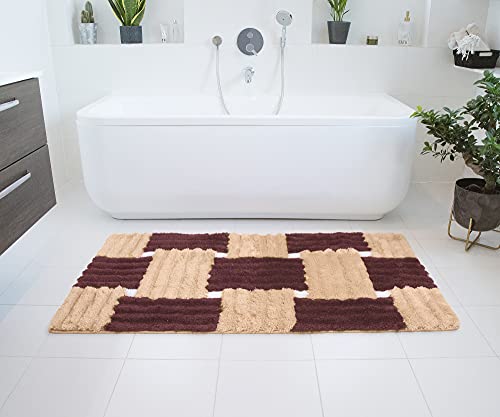 MeralHome Badezimmerteppich Kaffee groß 80 x 150 cm, weich rutschfest waschbar Badematte, Badteppich für Badezimmer, Badvorleger für Bad und Toilette von MeralHome