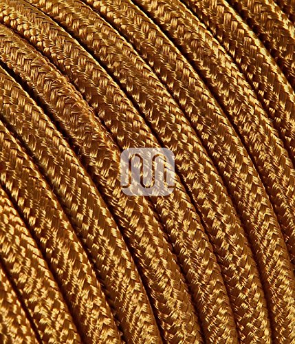 Elektrische Kabel in farbigem Stoff beschichtet. Made in Italy! 2x0, 75 Farbe: Bronze Whiskey von Merlotti