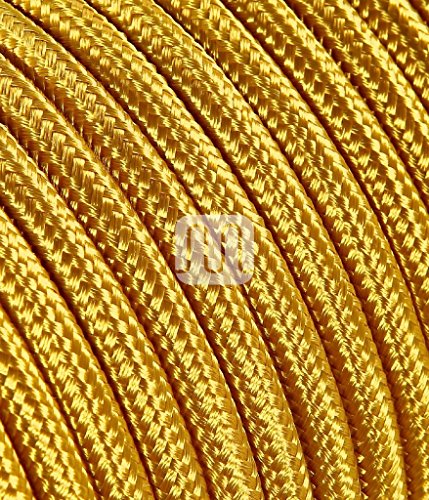 Elektrische Kabel in farbigem Stoff beschichtet. Made in Italy! 2x0, 75 Farbe: Gold von Merlotti