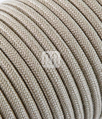 merlotti 20362 Elektrische Kabel rund H03VV 2 x 0,75, Canvas Sand, 3 m von Merlotti