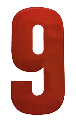Bulk Hardware bh05637 150 mm (15,2 cm) Hohe Sichtbarkeit Reflektierende selbstklebend Spaltbar Kunststoff Mülltonne Box Box Mülleimer Nummer 9 – Red (Pack von 2) von Merriway