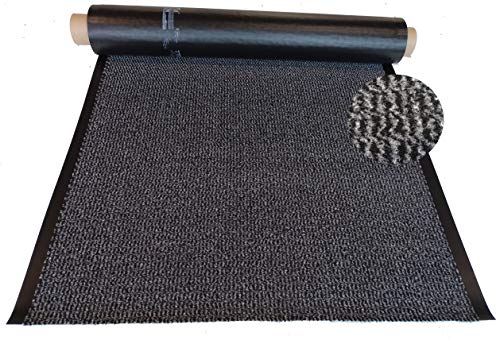 Mertex Schmutzfangläufer Meterware 120 cm grau-schwarz meliert - ohne Rand an den Schnittkanten (120 x 700 cm, grau) von Mertex