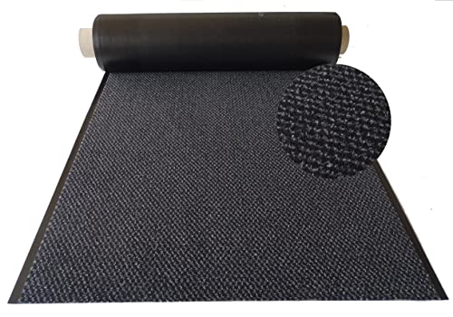 Mertex Schmutzfangläufer Meterware 120 cm schwarz meliert - ohne Rand an den Schnittkanten (120 x 600 cm, Dark) von Mertex