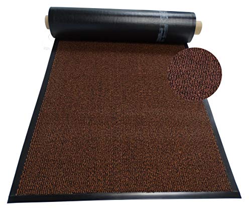 Mertex Schmutzfangläufer Meterware 90 cm Terra-schwarz meliert- Schnittkanten mit Randprofile (90 x 650 cm, Terra) von Mertex