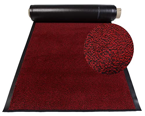 Mertex Strapazierfähiger Schmutzfangläufer Meterware 120 cm rot meliert - Schnittkanten gekettelt (120 x 450 cm, rot) von Mertex