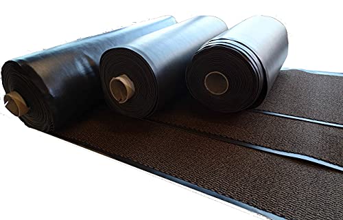 Mertex schöner Flacher Schmutzfangläufer Meterware 90 cm braun-schwarz meliert (90 x 850 cm, Schnittkante mit Randprofil) von Mertex