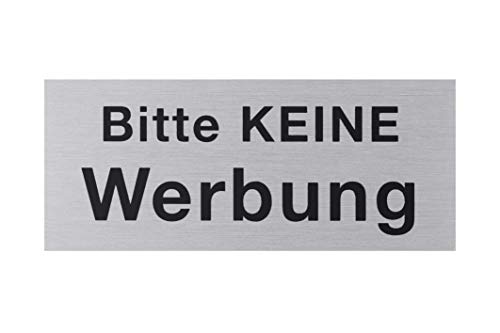 Metafranc Klebeschild "Bitte keine Werbung" - aus Aluminium - in Edelstahl-Optik - Selbstklebende Rückseite / Beschilderung / Infoschild / Briefkastenschild / 507500 60 x 25 mm Metafranc Klebeschild "Bitte keine Werbung" - aus Aluminium - in Edelstahl-Optik - Selbstklebende Rückseite / Beschilderung / Infoschild / Briefkastenschild / 507500 60 x 25 mm von Metafranc