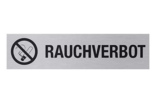 Metafranc Klebeschild "Rauchen verboten" - 160 x 40 mm - Aus Aluminium - In moderner Edelstahl-Optik - Selbstklebende Rückseite / Beschilderung / Infoschild / Verbotsschild / 507050 Metafranc Klebeschild "Rauchen verboten" - 160 x 40 mm - Aus Aluminium - In moderner Edelstahl-Optik - Selbstklebende Rückseite / Beschilderung / Infoschild / Verbotsschild / 507050 von Metafranc