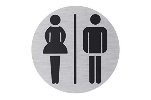 Metafranc Klebeschild Symbol: Damentoilette & Herrentoilette - Ø 75 mm - Aus Aluminium - In moderner Edelstahl-Optik - Selbstklebende Rückseite/ Beschilderung / Infoschild / Toiletten-Hinweis / 507240 Metafranc Klebeschild Symbol: Damentoilette & Herrentoilette - Ø 75 mm - Aus Aluminium - In moderner Edelstahl-Optik - Selbstklebende Rückseite/ Beschilderung / Infoschild / Toiletten-Hinweis / 507240 von Metafranc