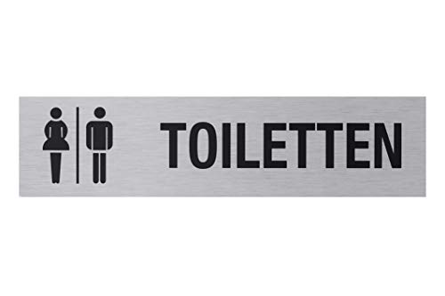 Metafranc Klebeschild "Toiletten" - 160 x 40 mm - Aus Aluminium - In moderner Edelstahl-Optik - Selbstklebende Rückseite / Beschilderung / Infoschild / Gewerbekennzeichnung / 507010 Metafranc Klebeschild "Toiletten" - 160 x 40 mm - Aus Aluminium - In moderner Edelstahl-Optik - Selbstklebende Rückseite / Beschilderung / Infoschild / Gewerbekennzeichnung / 507010 von Metafranc
