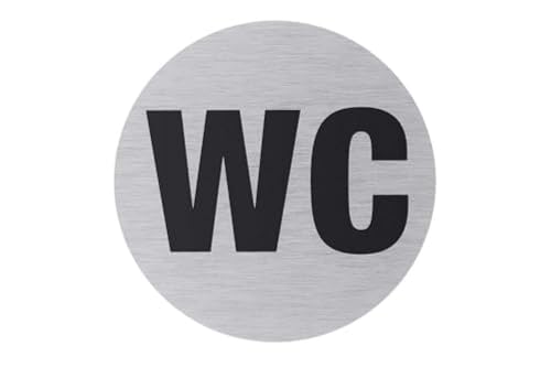 Metafranc Klebeschild "WC" - Ø 75 mm - Aus Aluminium - In moderner Edelstahl-Optik - Selbstklebende Rückseite / Beschilderung / Infoschild / Toiletten-Hinweis / 507230 Metafranc Klebeschild "WC" - Ø 75 mm - Aus Aluminium - In moderner Edelstahl-Optik - Selbstklebende Rückseite / Beschilderung / Infoschild / Toiletten-Hinweis / 507230 von Metafranc