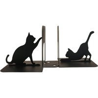 Buchstützen Katzen Metall Schwarz Bücherregal Dekor Süßer Katzenliebhaber Weihnachtsgeschenk Kätzchen Eisenkunst Tiere Buchstütze Einzigartige von MetalHomeLab