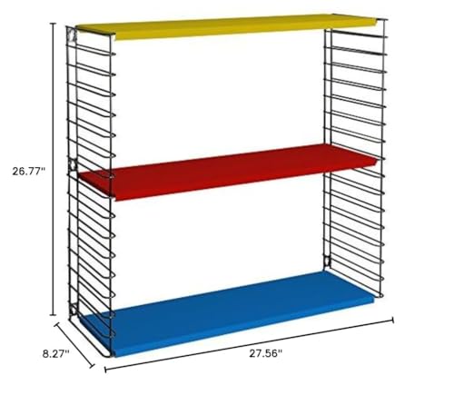 Tomado zeitloses und modulares Wandregal, Metall, weiß, 70x21x68 cm von Metaltex