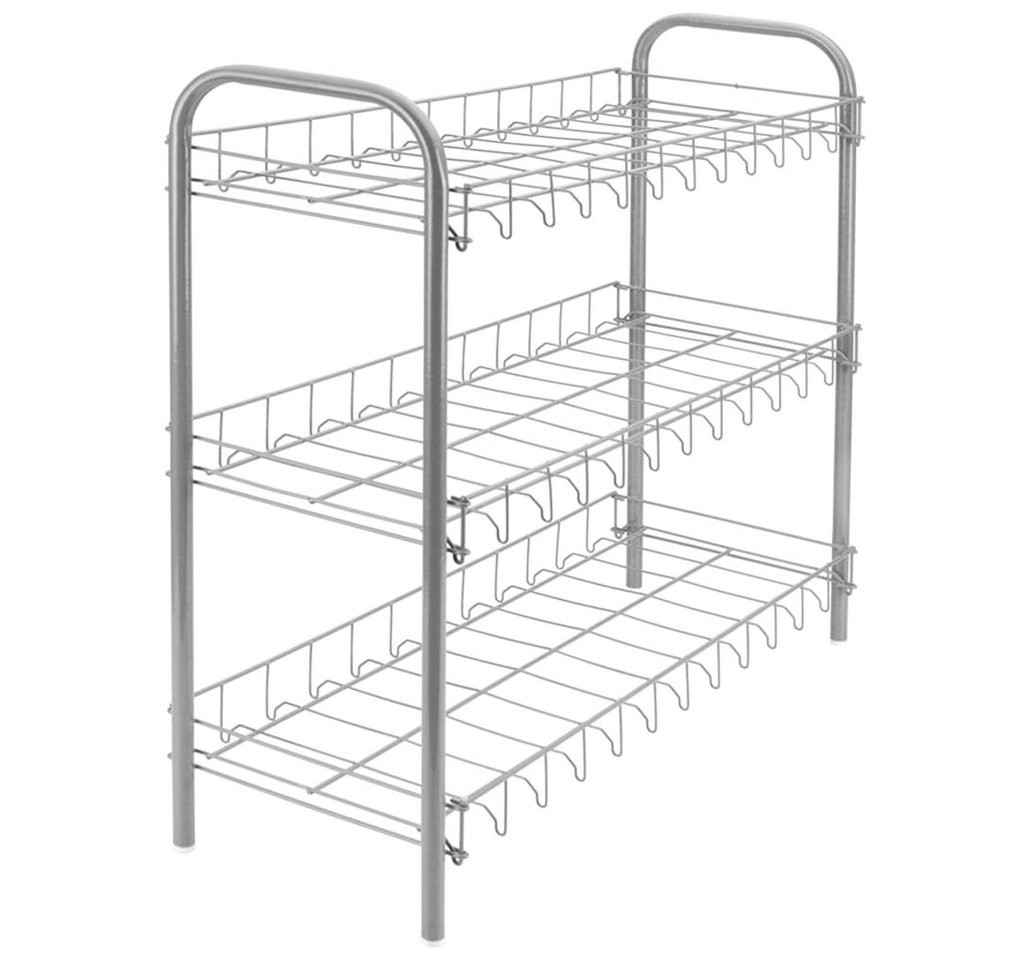Metaltex Schuhregal Schuhregal mit 3 Ebenen Shoe 3 Silbergrau, 1-tlg. von Metaltex