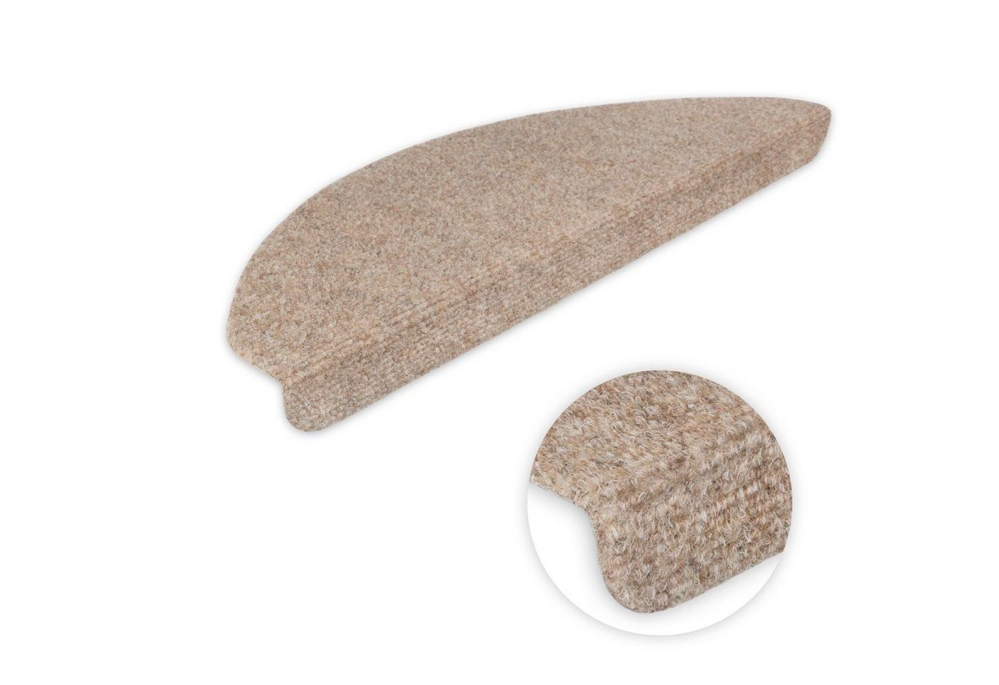 Stufenmatte Stufenmatten Ramon MW Halbrund Beige-Hellbraun 16 Stück, Metzker®, halbrund, Höhe: 2 mm, 16 Stück im Set - Hellbraun von Metzker®