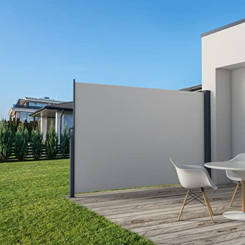 Metzler Seitenmarkise ausziehbar, Sichtschutz Windschutz Sonnenschutz für Garten Balkon & Terrasse 300x180 cm Beige von Metzler-Trade